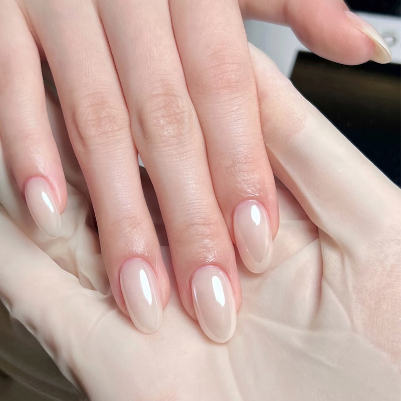 Nail Art Press On - 24 Stück Einfache Acryl Aufklebenägel Mittelkurze