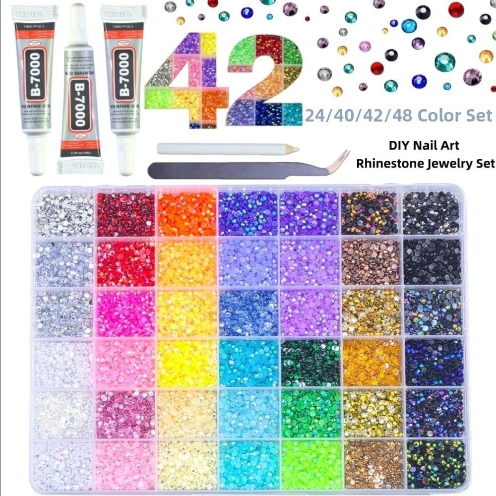 Nail Art Jelly - Mehrfarbiges Harz-Strass-Set Funkelnde Bastelmaterialien Jelly-Strass DIY-Dekoration