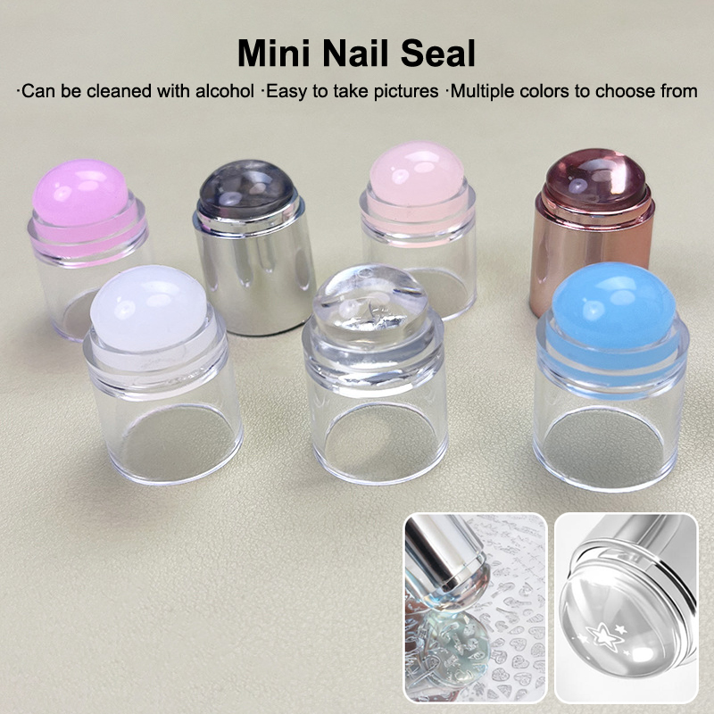 Nail Art Jelly - 【Peace】Radierbare Mini-Einzelkopf-Silikondichtung, Nagel, Stahlplatte, Transferwerkzeug, Stempelgelee