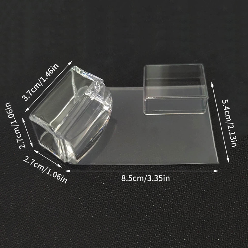 Nail Art Jelly - ⭐ Transparenter Rechteckiger Nail-Art-Stempel mit Schaber,