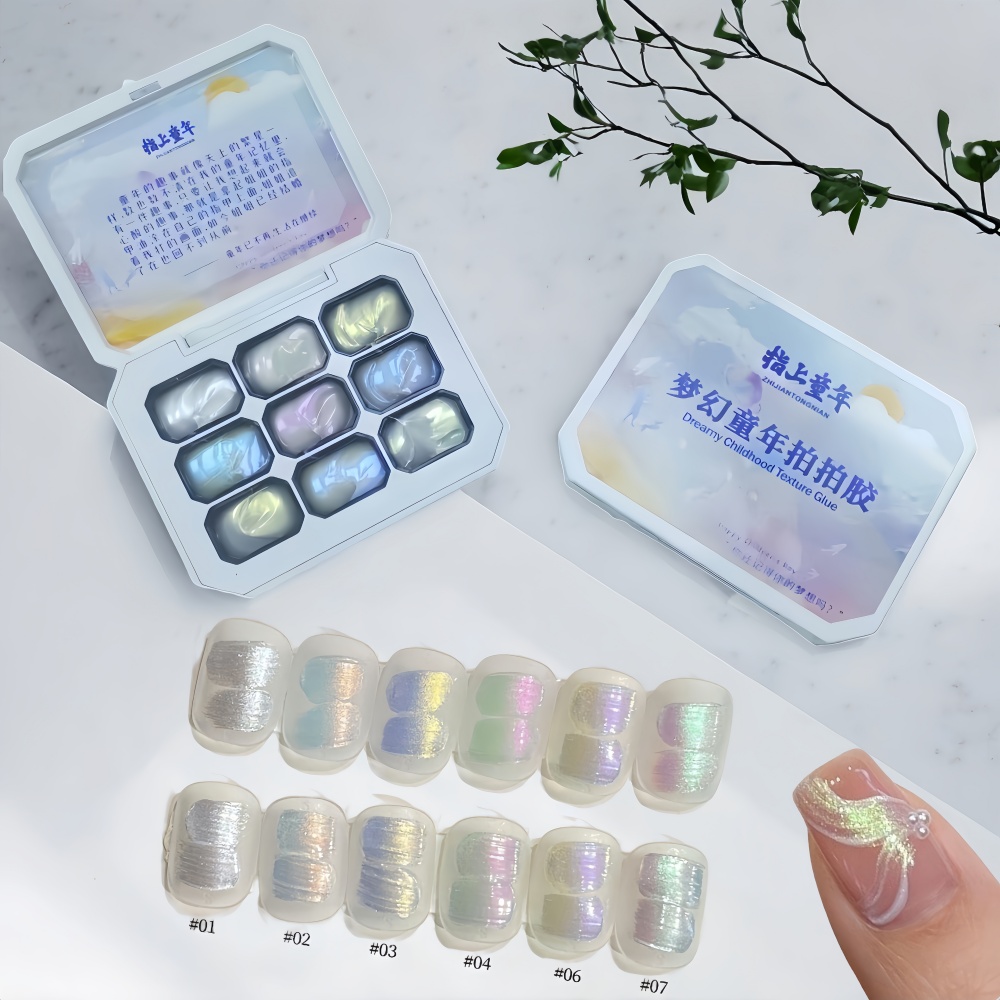 Nail Art Ombre - 1 Stück 9-farbiger, neuer, beliebter Patting-Gel-Lack