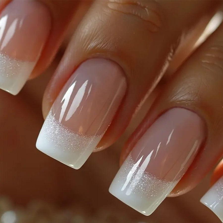 Nail Art Gliter - 24 Stück/Set mittelgroße quadratische Kunstnägel für