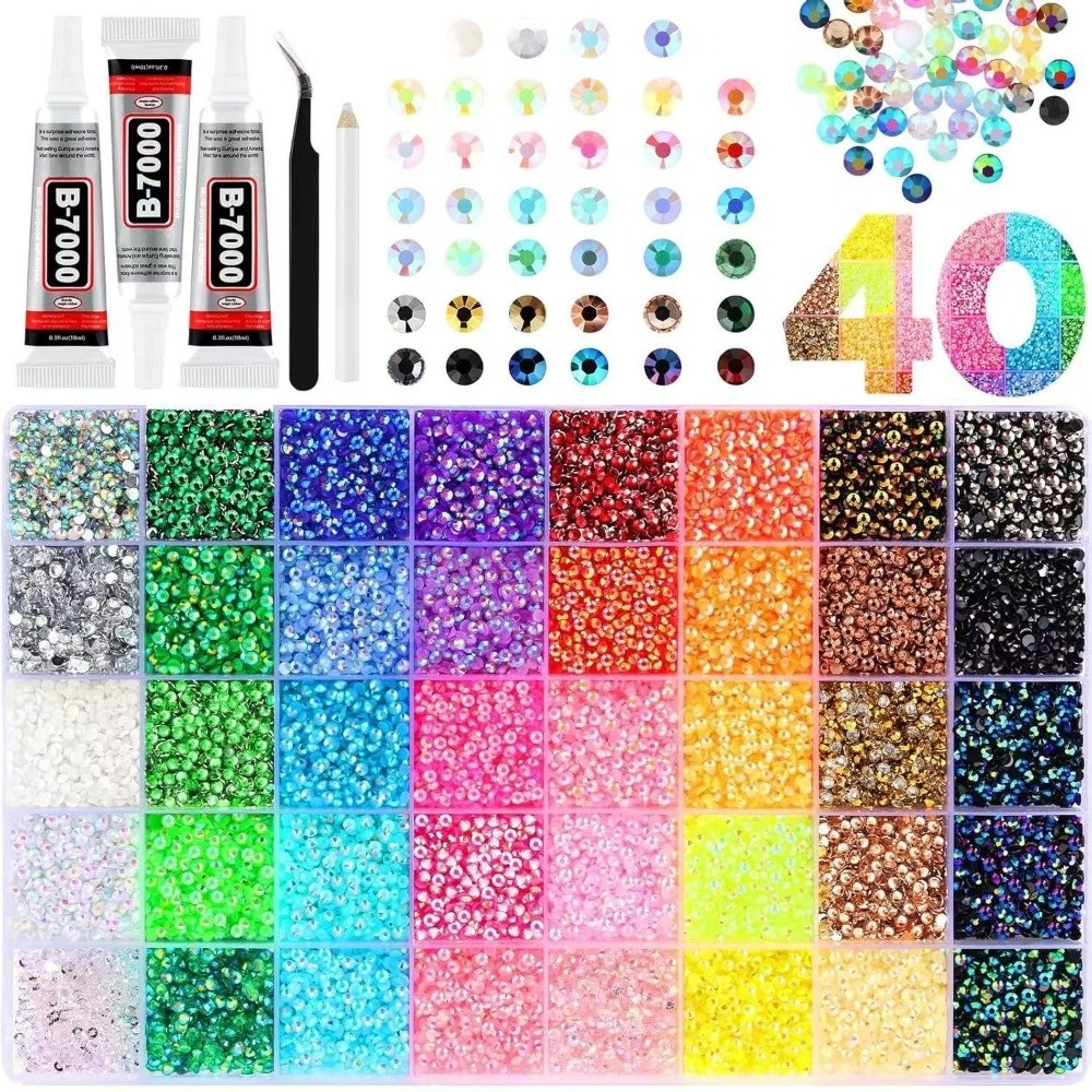 Nail Art Jelly - Mehrfarbiges Harz-Strass-Set DIY Dekorations-Bastelbedarf Glitzernde Flache