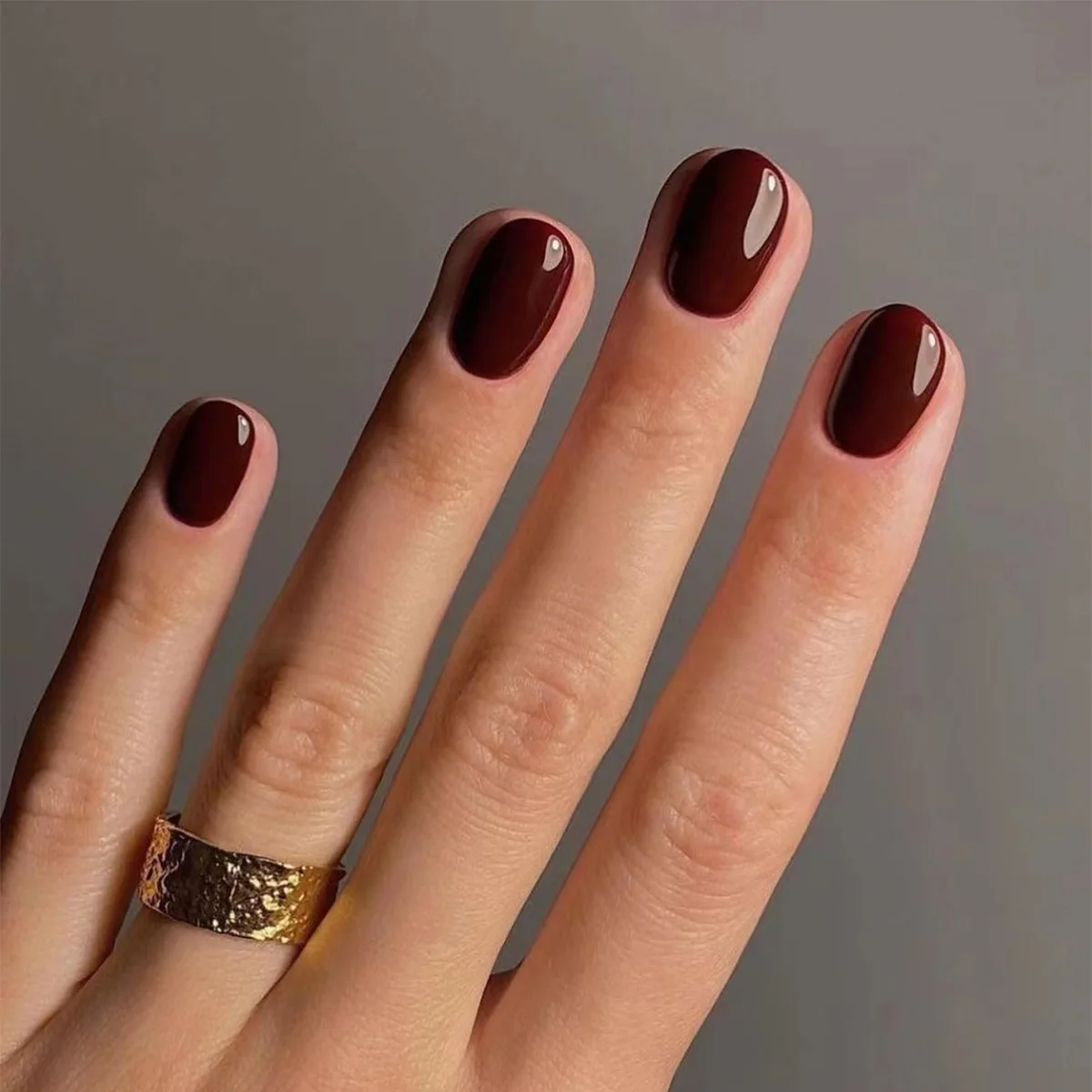 Nail Art Press On - 24 Stück einfarbige Nägel zum Aufdrücken,