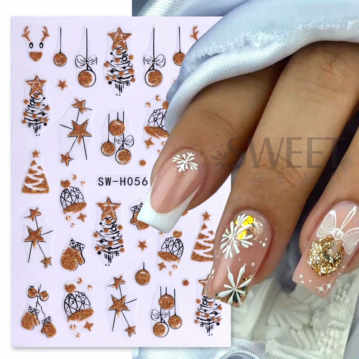 2 Stück wunderschöne glitzernd – Nail Art Xmas Design Bewertung und Preis