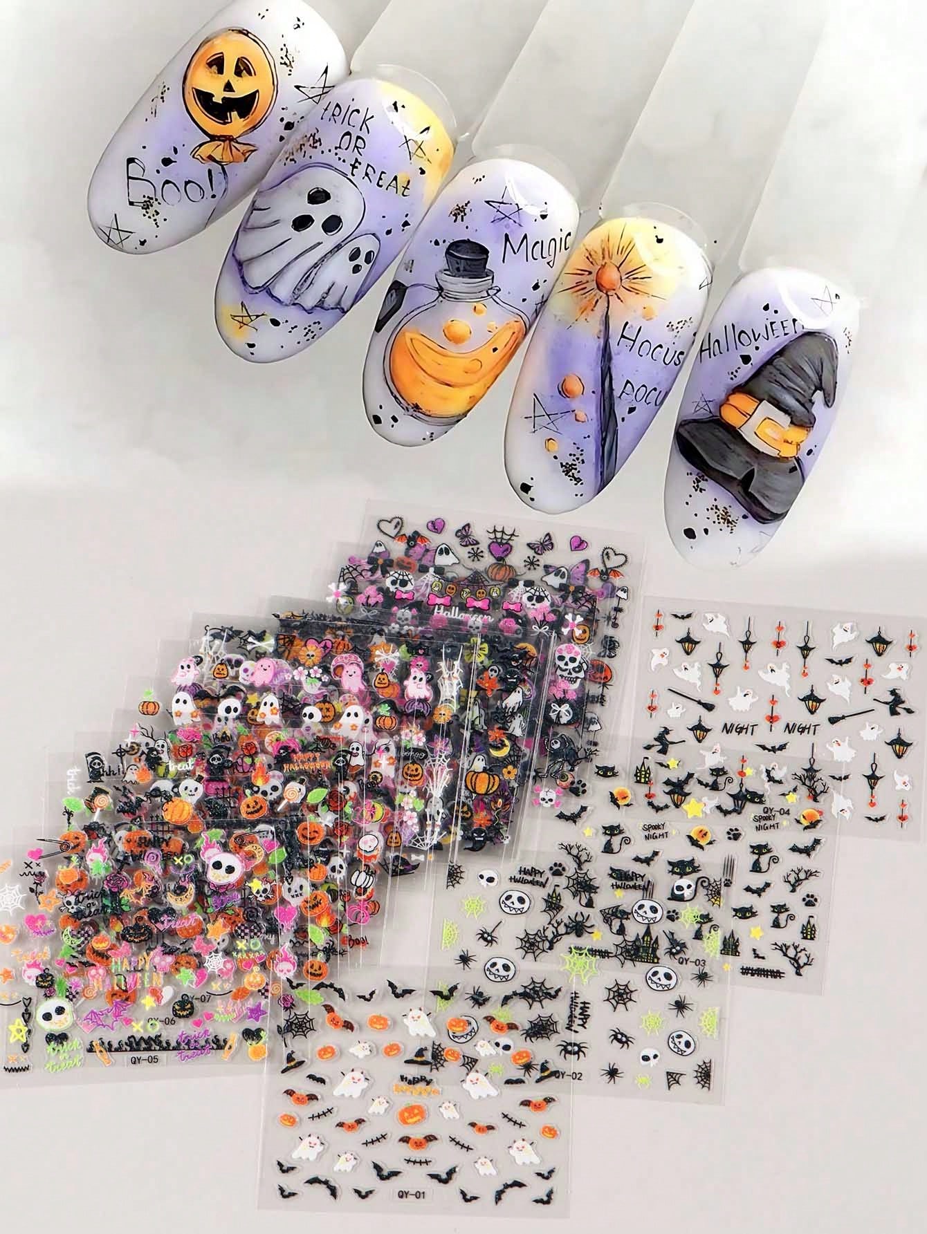 12 Stück/Set Weiße Cartoon Sch – Nail Art Gothic Bewertung und Preis