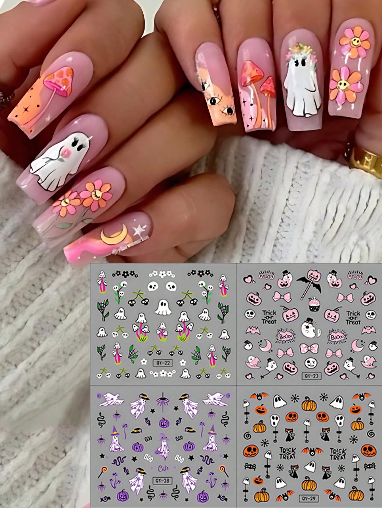 12 Stück/Set Weiße Cartoon Sch – Nail Art Gothic Bewertung und Preis