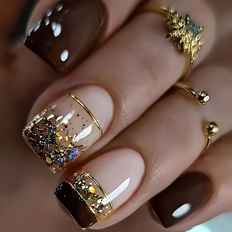 Kurze, quadratische Kunstnägel – Nail Art Press On Bewertung und Preis