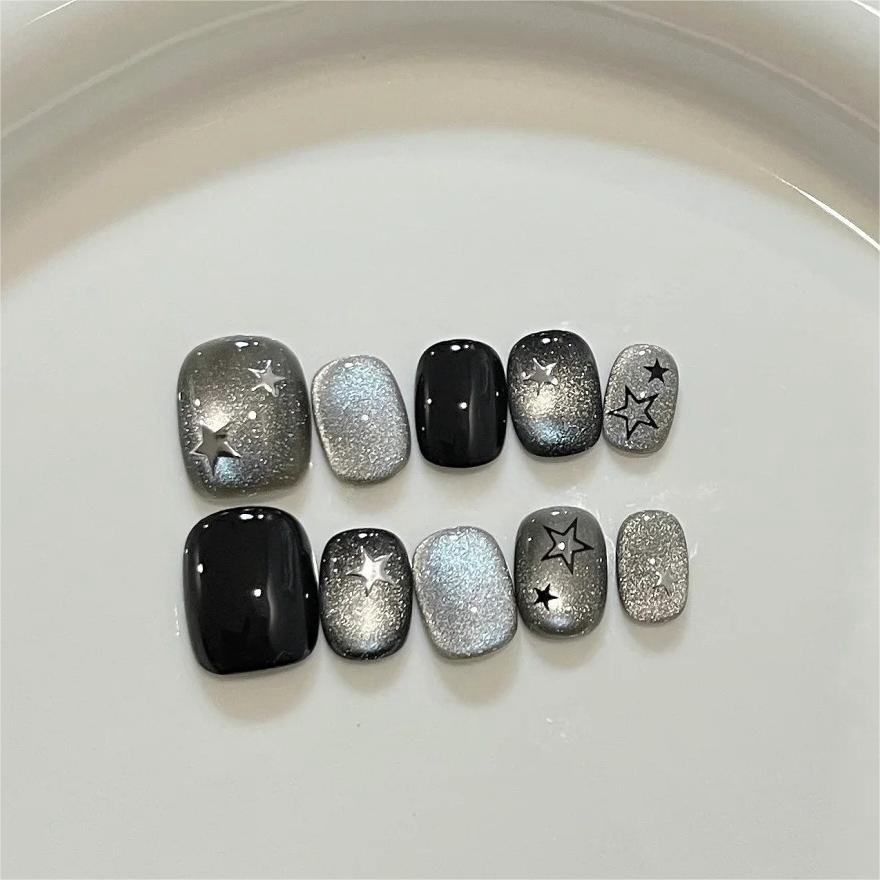 10 Stück karierte Stern-Press- – Nail Art Gliter Bewertung und Preis