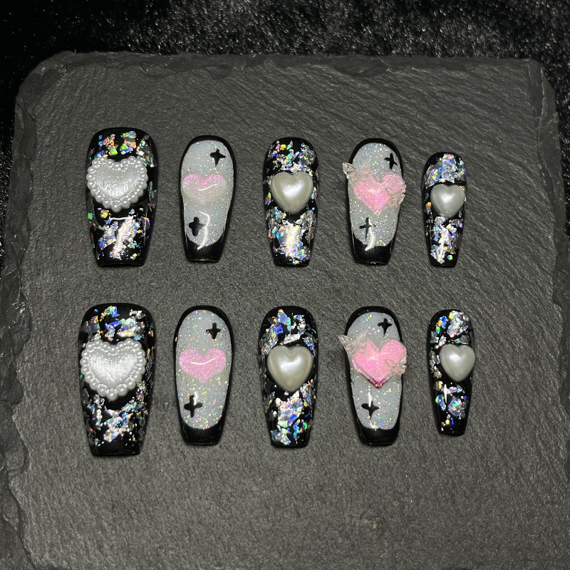 10 Stück Gothic Black Press on – Nail Art Gothic Bewertung und Preis